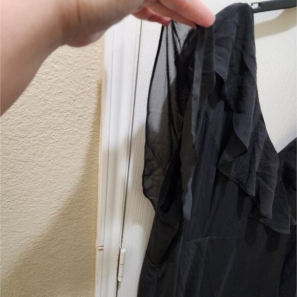 Avenue‎ black ruffled romance plain dress plus size 28 new - Picture 5 of 9